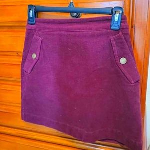 Junior Womens petite xs corduroy burgundy skirt